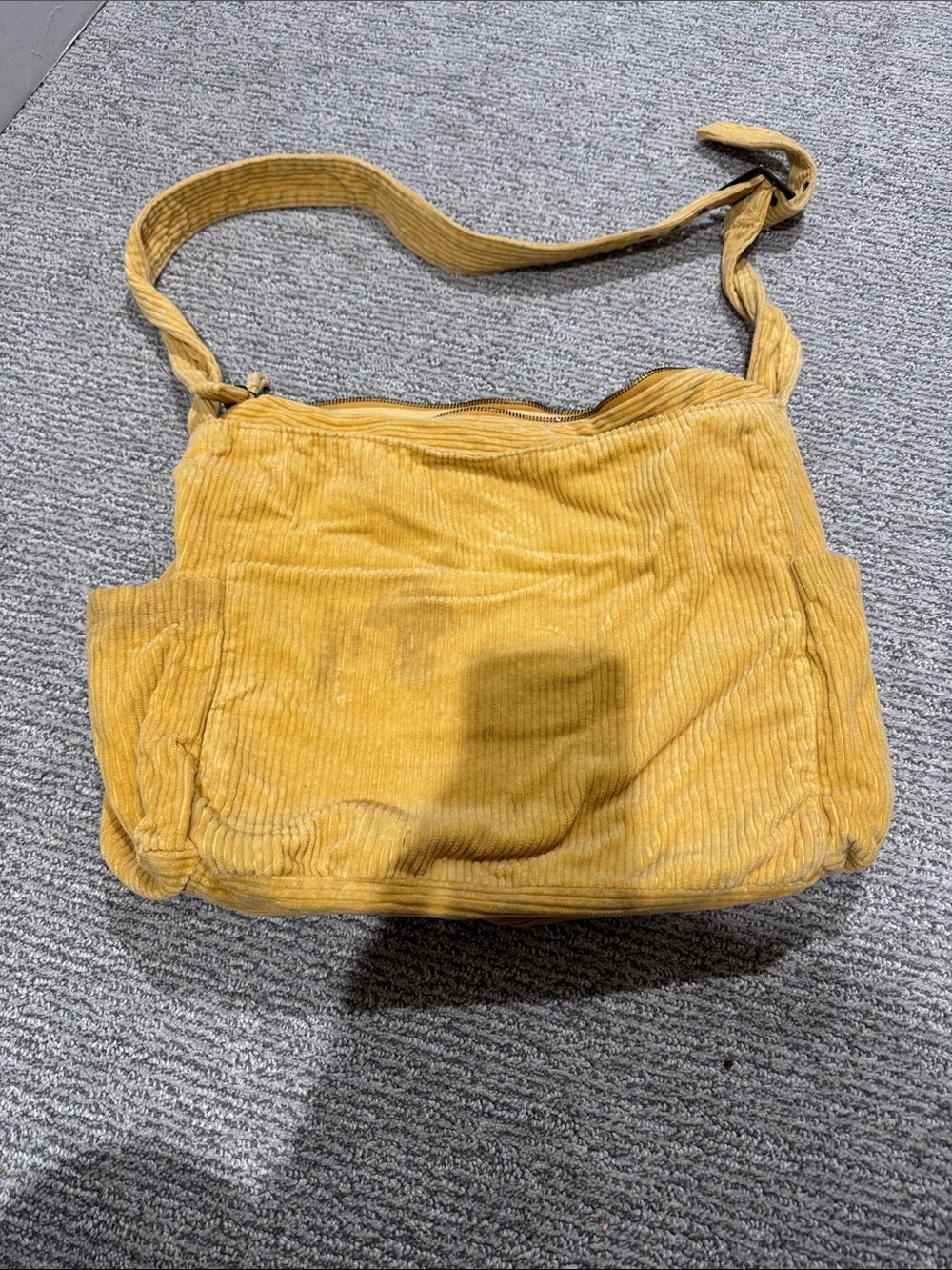 Free People Mustard Yellow Corduroy Shoulder Bag - Picture 2 of 4